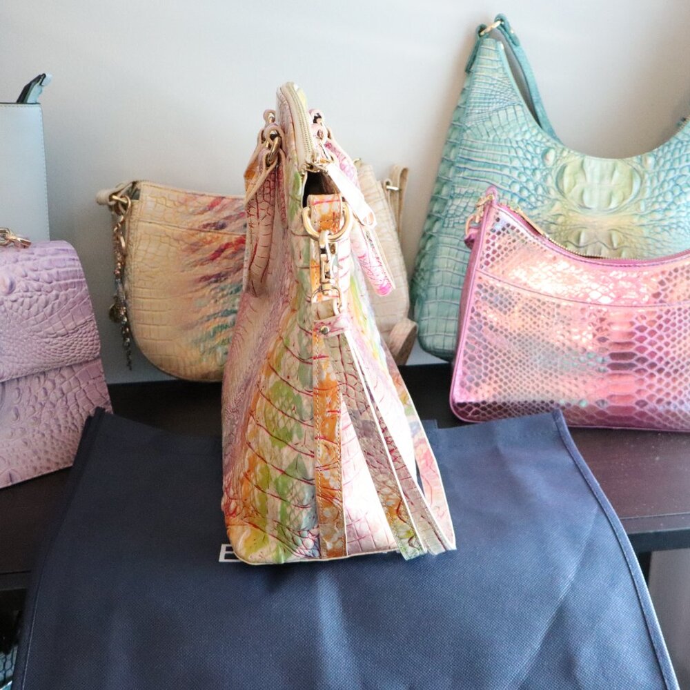 Brahmin Rainbow Optimism Melbourne Ombre Duxbury Large Satchel Pristine &wallet - Picture 5 of 16